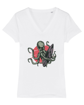 Surfing Octopus White