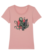Surfing Octopus Tricou mânecă scurtă guler larg fitted Damă Expresser
