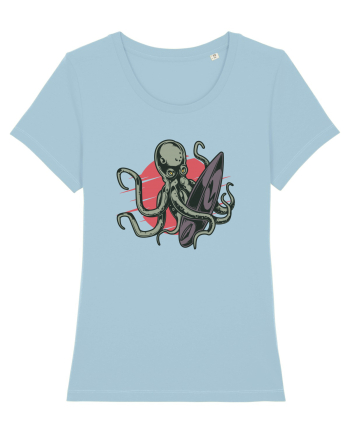 Surfing Octopus Sky Blue