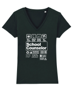 SCHOOL COUNSELOR Tricou mânecă scurtă guler V Damă Evoker
