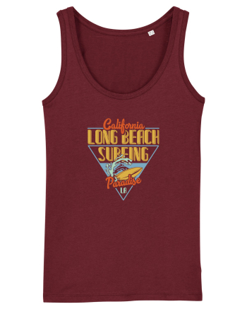 California Long Beach Surfing Paradise Burgundy