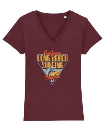 California Long Beach Surfing Paradise Burgundy