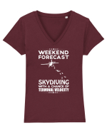 SKIDIVING Tricou mânecă scurtă guler V Damă Evoker