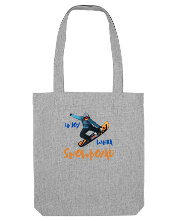 Enjoy Winter - Snowboard  Heather Grey