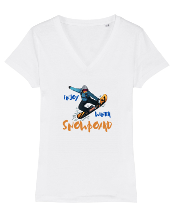 Enjoy Winter - Snowboard  White