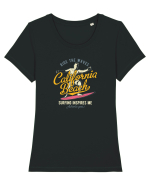 Ride the Waves California Beach Tricou mânecă scurtă guler larg fitted Damă Expresser