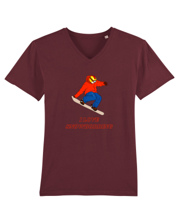 I Love Snowboarding Burgundy