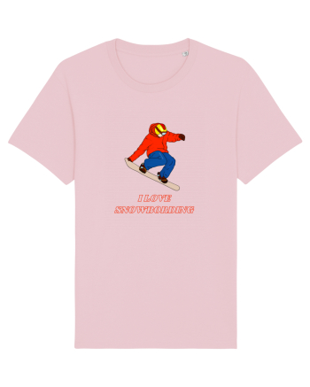 I Love Snowboarding Cotton Pink