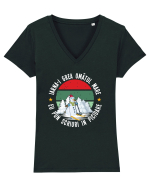 Iarna-i grea omatul mare Tricou mânecă scurtă guler V Damă Evoker