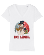 Ion Zăpadă - Haioase de Crăciun Tricou mânecă scurtă guler V Damă Evoker