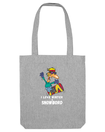 I Love Winter & Snowboard Heather Grey
