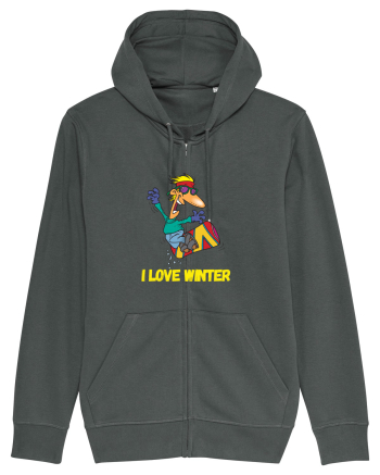 I Love Winter & Having Fun Snowboarding  Anthracite