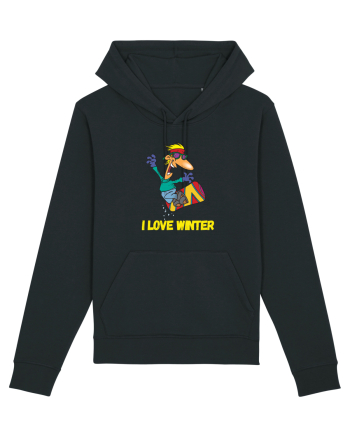 I Love Winter & Having Fun Snowboarding  Black