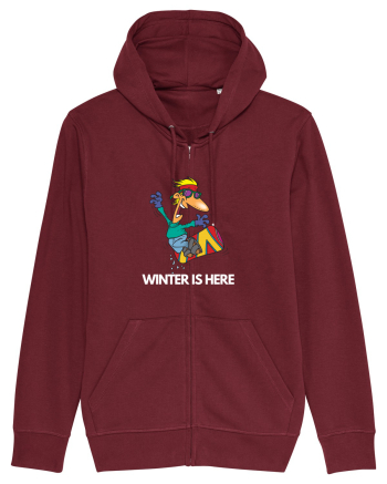 I Love Having Fun Snowboarding In Winter Time Burgundy