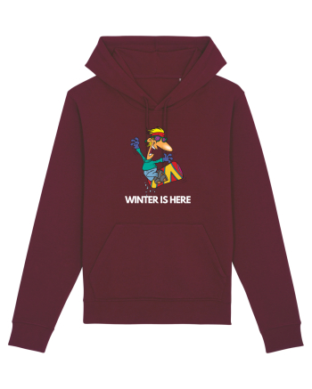 I Love Having Fun Snowboarding In Winter Time Burgundy