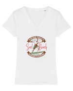 Surfing Fanatic Malibu Tricou mânecă scurtă guler V Damă Evoker