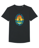 Paradise Beach Surfing Tricou mânecă scurtă guler larg Bărbat Skater