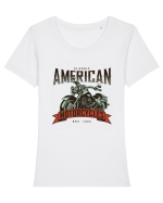 American Motorcycles Tricou mânecă scurtă guler larg fitted Damă Expresser