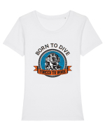 Born To Dive Forced To Work Tricou mânecă scurtă guler larg fitted Damă Expresser