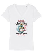 Summer Adventure Surfing Tricou mânecă scurtă guler V Damă Evoker