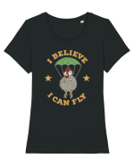 I Believe I Can Fly Tricou mânecă scurtă guler larg fitted Damă Expresser