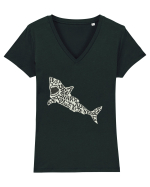 If You See A Shark Don't Panic Tricou mânecă scurtă guler V Damă Evoker