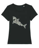 If You See A Shark Don't Panic Tricou mânecă scurtă guler larg fitted Damă Expresser