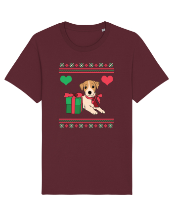 În stil ugly sweater - Cadou cu catel dragut Burgundy