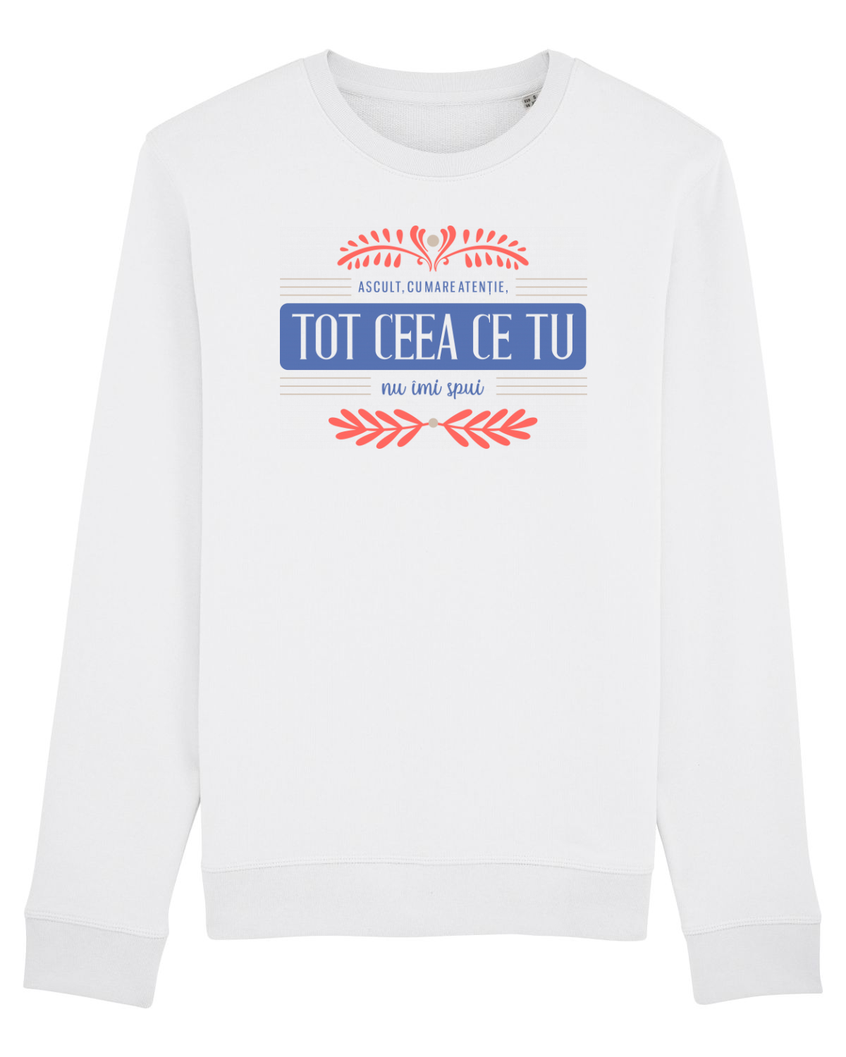 Bluză mânecă lungă Unisex Rise White