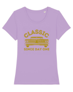 Masina Retro Clasica Tricou mânecă scurtă guler larg fitted Damă Expresser
