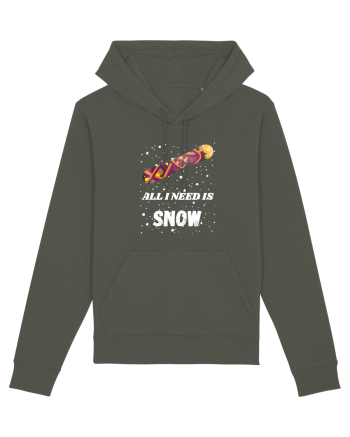All I Need Is Snow! Snowboard Lover Khaki