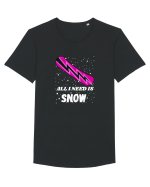 All I Need Is Snow! Snowboard Lover Outfit Tricou mânecă scurtă guler larg Bărbat Skater