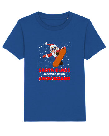 Santa Claus Is Coming On His Snowboard Majorelle Blue