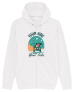 Your vibe attracts your tribe - culori deschise Hanorac cu fermoar Unisex Connector