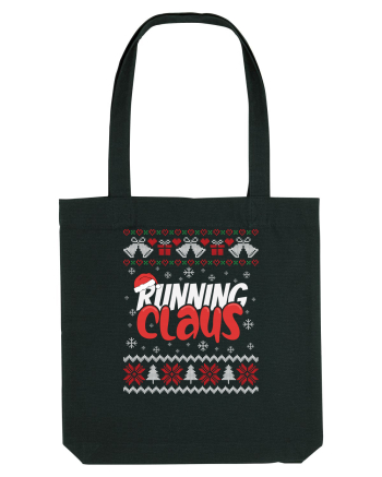 in stil ugly sweater - Running claus Black