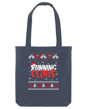 in stil ugly sweater - Running claus Midnight Blue