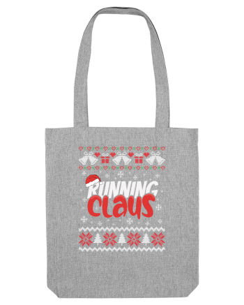 in stil ugly sweater - Running claus Heather Grey