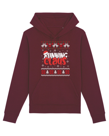 in stil ugly sweater - Running claus Burgundy