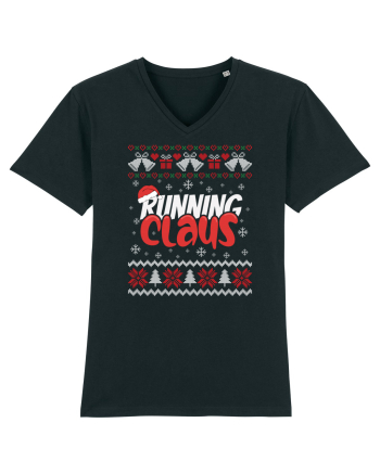 in stil ugly sweater - Running claus Black