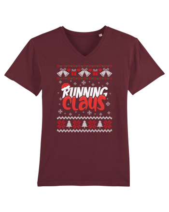 in stil ugly sweater - Running claus Burgundy