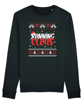 in stil ugly sweater - Running claus Black