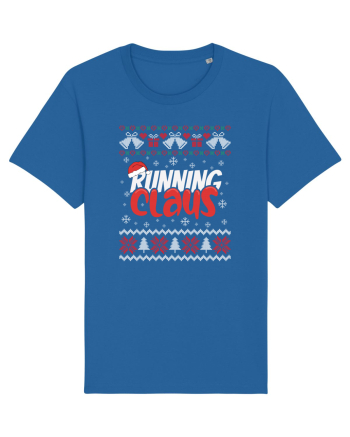 in stil ugly sweater - Running claus Royal Blue
