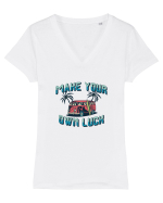 Make your Own Luck Van Surfing Tricou mânecă scurtă guler V Damă Evoker