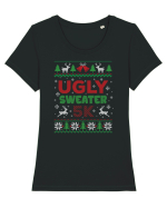 in stil ugly sweater - Ugly sweater 5k Tricou mânecă scurtă guler larg fitted Damă Expresser