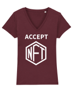 Accept NFT Tricou mânecă scurtă guler V Damă Evoker