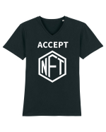 Accept NFT Tricou mânecă scurtă guler V Bărbat Presenter