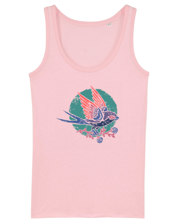 Vintage bird Cotton Pink