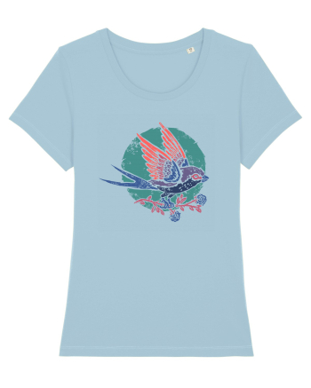 Vintage bird Sky Blue