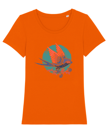 Vintage bird Bright Orange