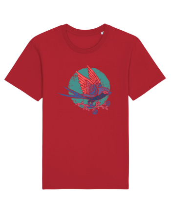 Vintage bird Red
